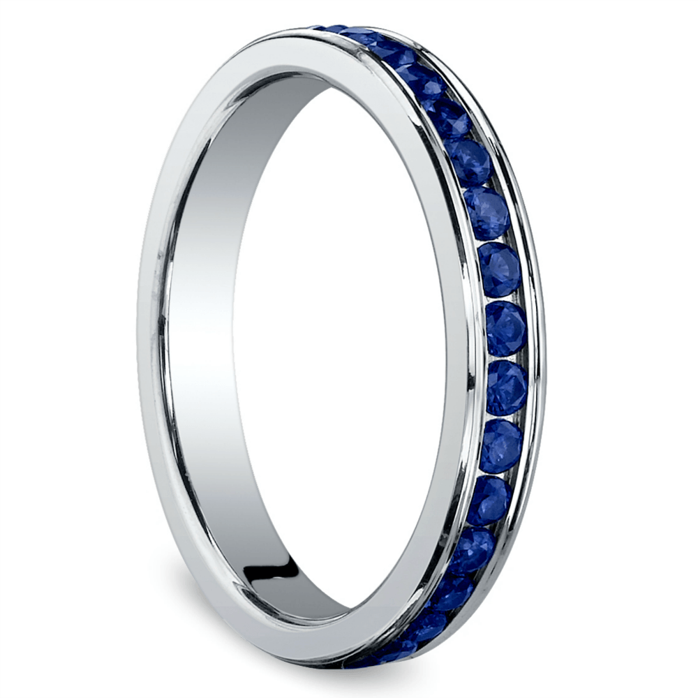 Channel Sapphire Eternity Ring in Platinum | 02