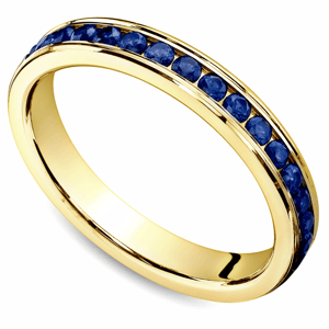 Channel Sapphire Eternity Wedding Ring in Yellow Gold