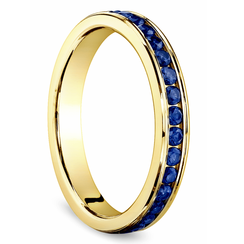 Channel Sapphire Eternity Wedding Ring in Yellow Gold | 02