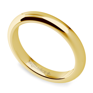 3 Mm Mens Wedding Band In Yellow Gold (Comfort Fit)