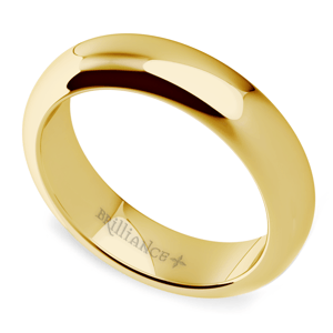 Comfort Fit Men's Wedding Ring in Yellow Gold (5mm)