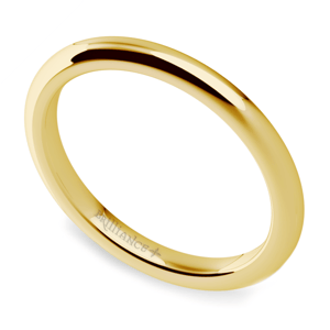 2mm Gold Wedding Band in a Comfort Fit (14k or 18k Yellow Gold)
