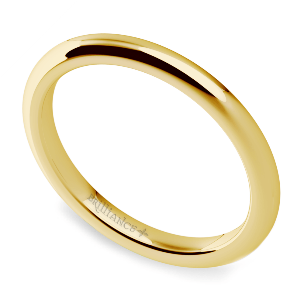 2mm Gold Wedding Band in a Comfort Fit (14k or 18k Yellow Gold) | 01