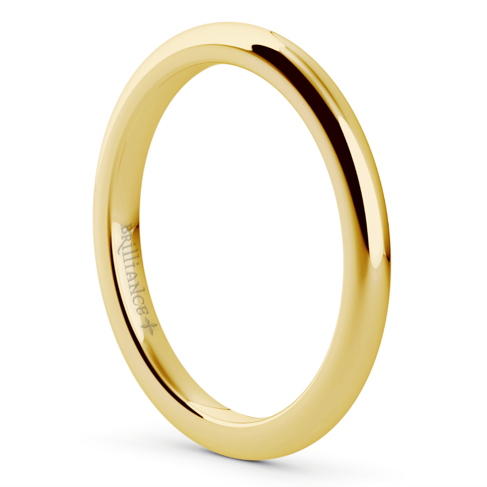 2mm Gold Wedding Band in a Comfort Fit (14k or 18k Yellow Gold) | 02