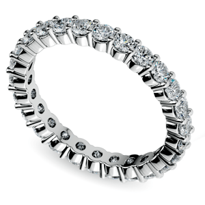 Stunning 1 Carat Prong Set Diamond Eternity Ring In White Gold