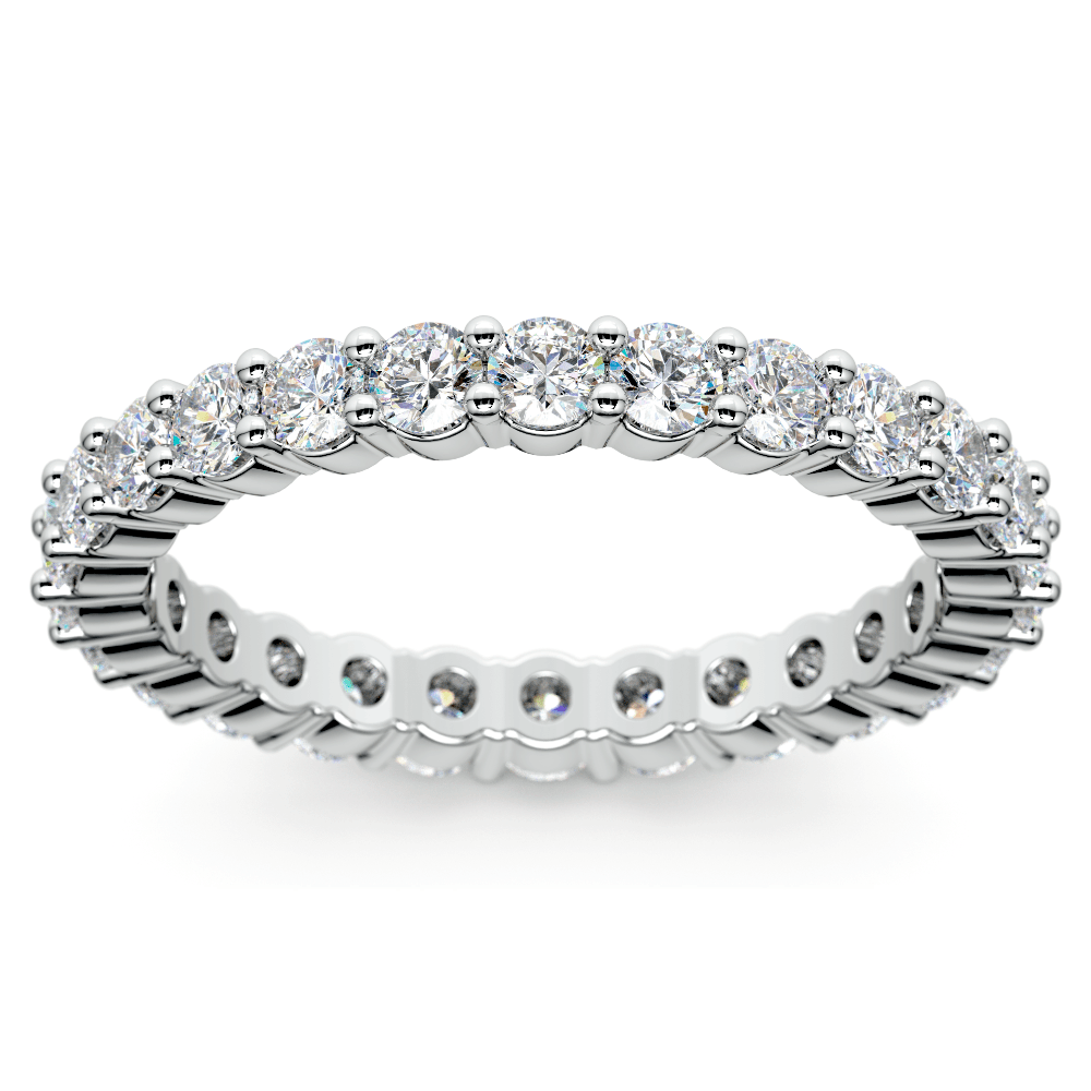 Stunning 1 Carat Prong Set Diamond Eternity Ring In White Gold | 02