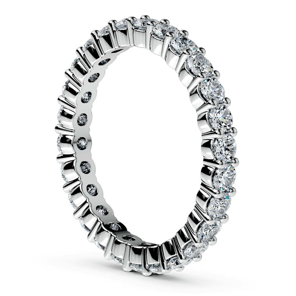 Stunning 1 Carat Prong Set Diamond Eternity Ring In White Gold | 04