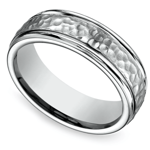 Hammered Titanium Ring For Men