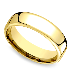 Low Dome Men's Wedding Ring in Yellow Gold (6.5mm)