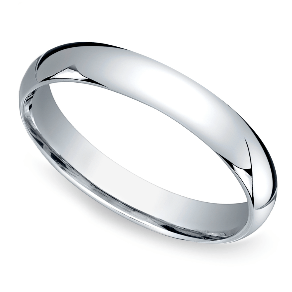 Mid-Weight Men's Wedding Ring in 14K White Gold (4mm) | 01