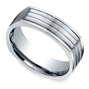 Hex Nut Wedding Ring For Men In Titanium